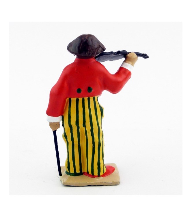 grand clown avec perruque jouant du violon