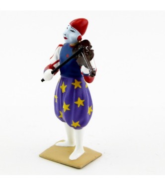 grand clown avec chapeau, jouant du violon