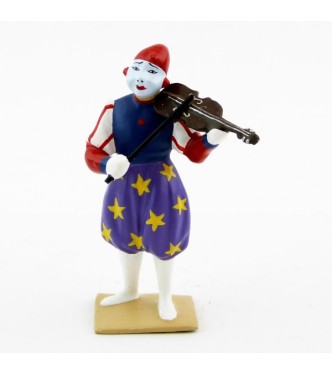 grand clown avec chapeau, jouant du violon
