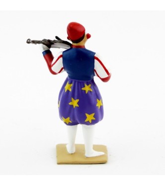 grand clown avec chapeau, jouant du violon