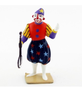 grand clown avec chapeau, jouant du banjo