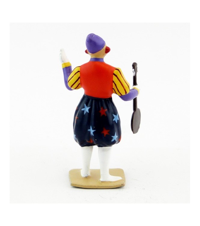grand clown avec chapeau, jouant du banjo