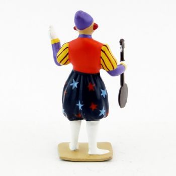 grand clown avec chapeau, jouant du banjo