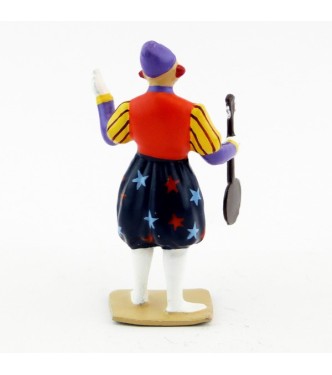 grand clown avec chapeau, jouant du banjo