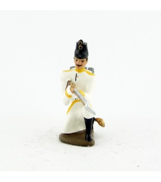 fantassin de l'infanterie allemande à genou, fusil en joue