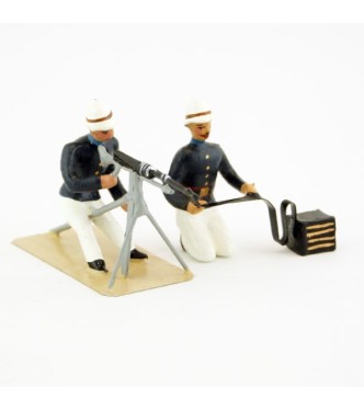 mitrailleur avec mitrailleuse et approvisionneur