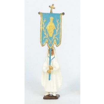 Communiante avec banière (bleue)