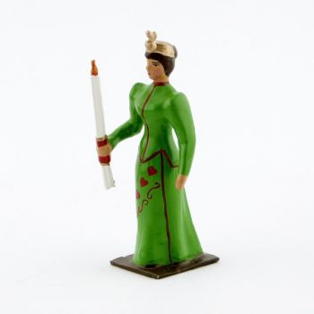 Femme avec cierge, robe verte