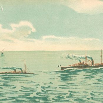 Mer (bateaux de guerre) (l. 61 x h. 10 cm)