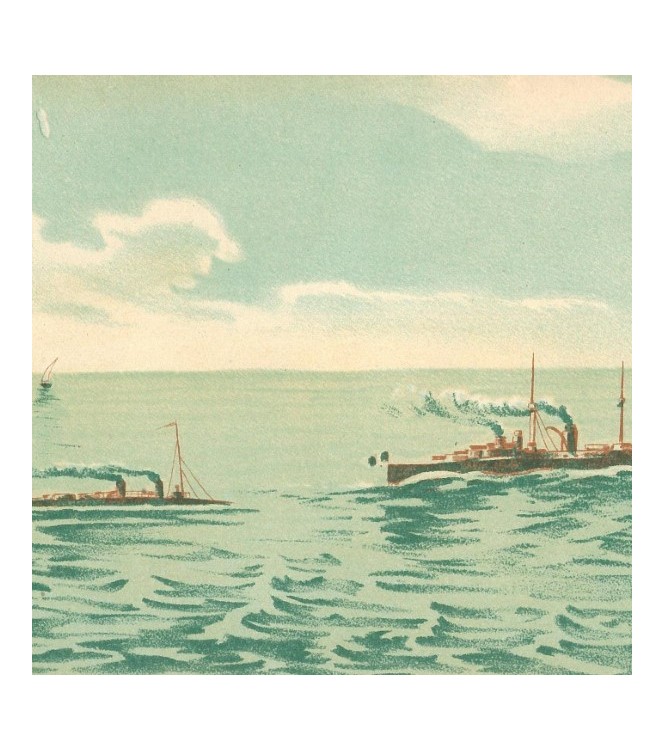 Mer (bateaux de guerre) (l. 61 x h. 13 cm)