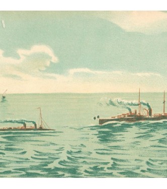 Mer (bateaux de guerre) (l. 61 x h. 13 cm)