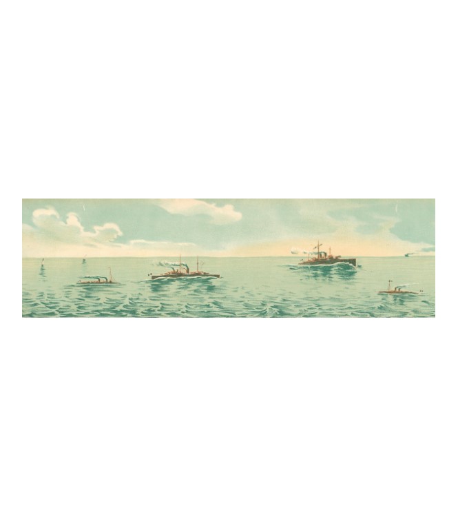 Mer (bateaux de guerre) (l. 61 x h. 12 cm)