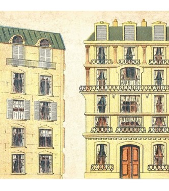 Paris, bâtiments haussmanniens I (l. 59 x h. 12 cm)