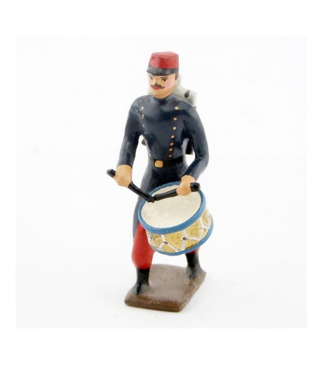 tambour de l'infanterie de ligne en capote, pantalon garance