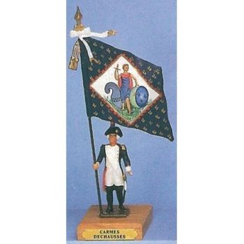 drapeau du District de Carmes Dechausses sur socle bois