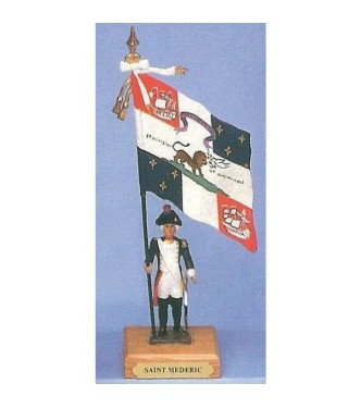 drapeau du District de Saint Mederic sur socle bois