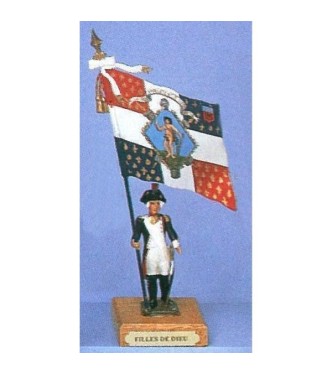 drapeau du District des Filles de Dieu sur socle bois