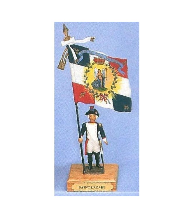 drapeau du District de Saint Lazare sur socle bois