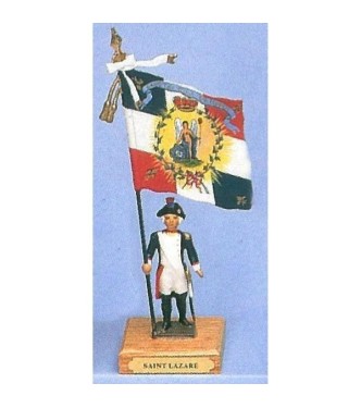 drapeau du District de Saint Lazare sur socle bois