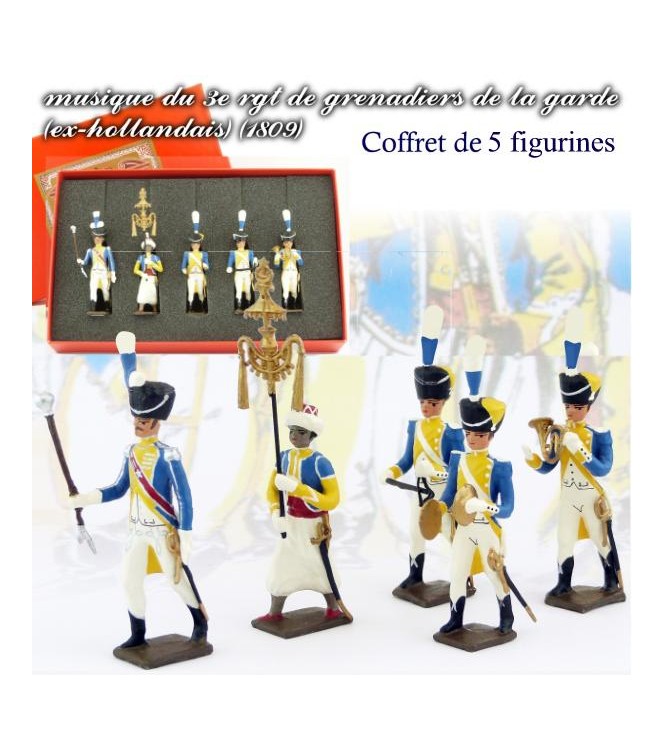 coffret de 5 musiciens du 3e rgt de grenadiers (1 Tambour-Major, 1 Chapeau-chinois,