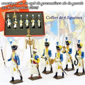 coffret de 6 musiciens du 3e rgt de grenadiers (1 Tambour Major, 1 Chapeau chinois,