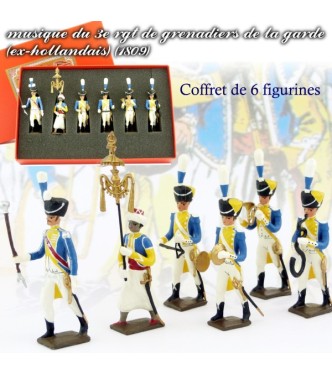 coffret de 6 musiciens du 3e rgt de grenadiers (1 Tambour Major, 1 Chapeau chinois,