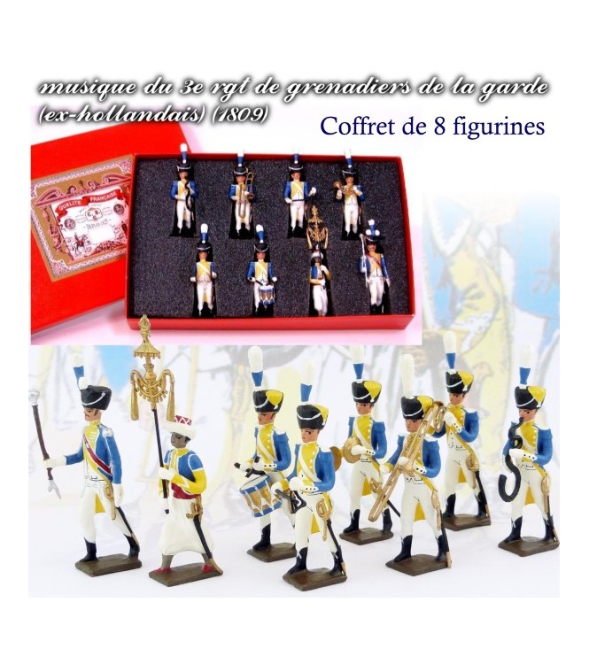 coffret de 8 musiciens du 3e rgt de grenadiers (Tambour Major, Chapeau chinois, Tamb