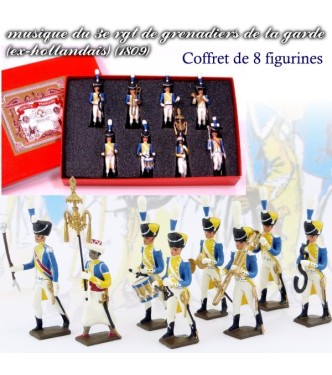 coffret de 8 musiciens du 3e rgt de grenadiers (Tambour Major, Chapeau chinois, Tamb