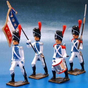 Grenadiers de Cleves-Berg, ensemble de 4 figurines