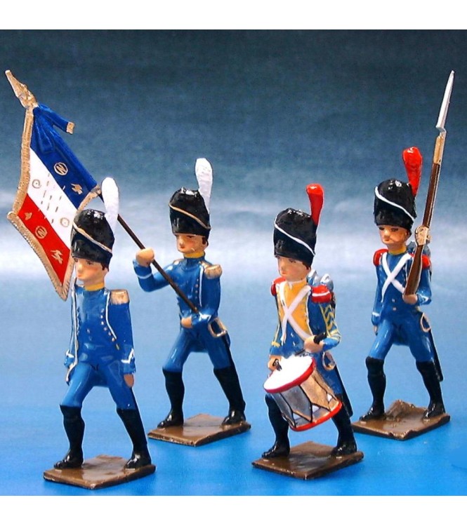 Régiment d'Isembourg, ensemble de 4 figurines