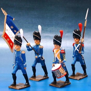 Régiment d'Isembourg, ensemble de 4 figurines