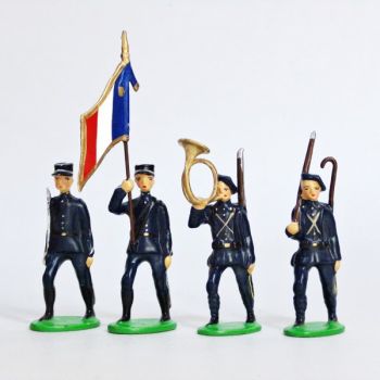Chasseurs Alpins, Tenue Bleue, ensemble de 4 figurines