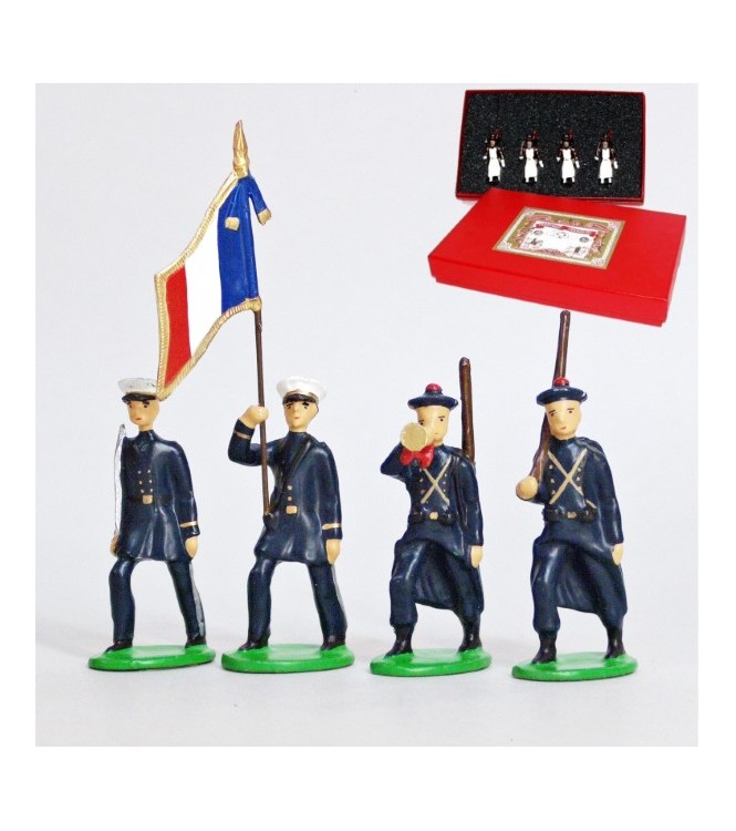 Fusiliers Marins En Bleu, coffret de 4 figurines