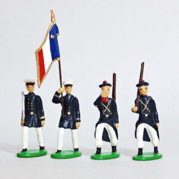 Fusiliers Marins En Blanc, ensemble de 4 figurines