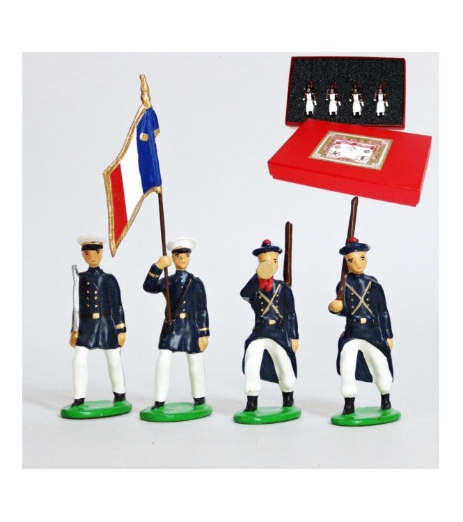 Fusiliers Marins En Blanc, coffret de 4 figurines