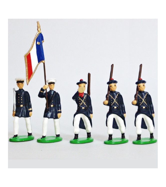 Fusiliers Marins En Blanc, ensemble de 5 figurines