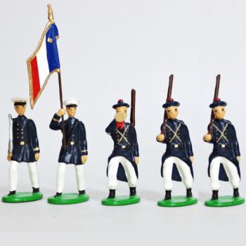 Fusiliers Marins En Blanc, ensemble de 5 figurines