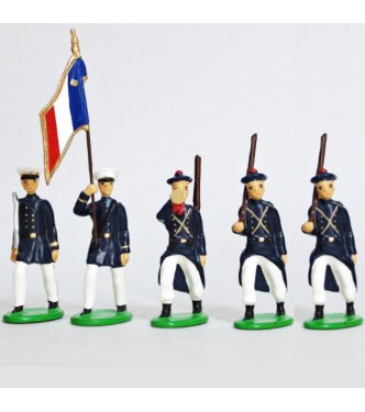 Fusiliers Marins En Blanc, ensemble de 5 figurines