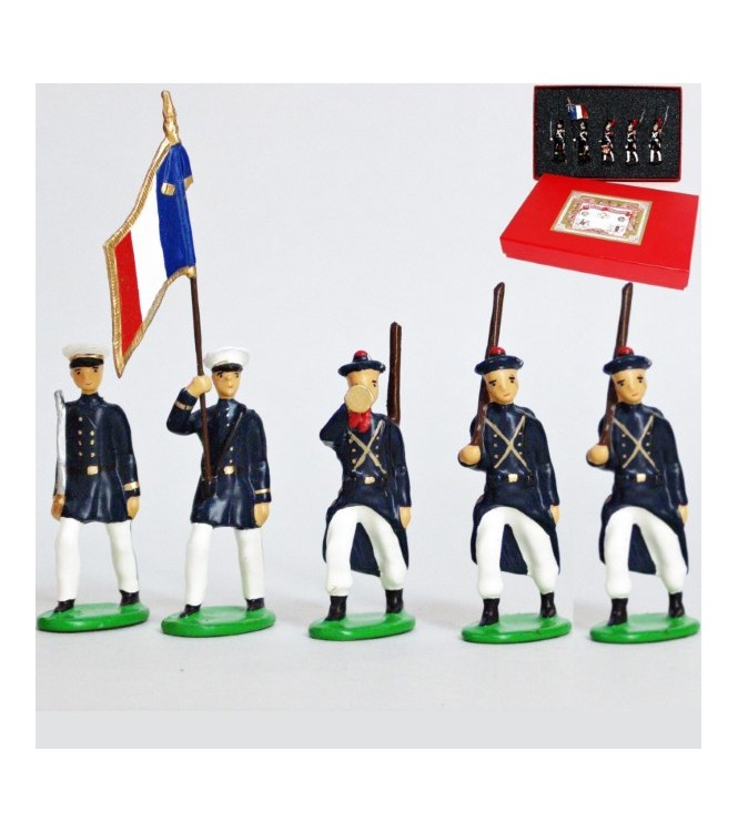 Fusiliers Marins En Blanc, coffret de 5 figurines