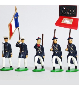 Fusiliers Marins En Blanc, coffret de 5 figurines