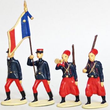 Zouaves Metropolitains (1914), ensemble de 4 figurines