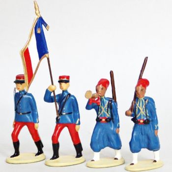 Tirailleurs Algeriens (IIIe Republique), ensemble de 4 figurines