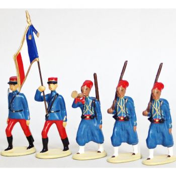 Tirailleurs Algeriens (IIIe Republique), ensemble de 5 figurines