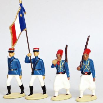 Tirailleurs Algeriens, Tenue D'Ete (IIIe Republique), ensemble de 4 figurines