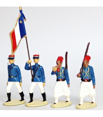 Tirailleurs Algeriens, Tenue D'Ete (IIIe Republique), ensemble de 4 figurines