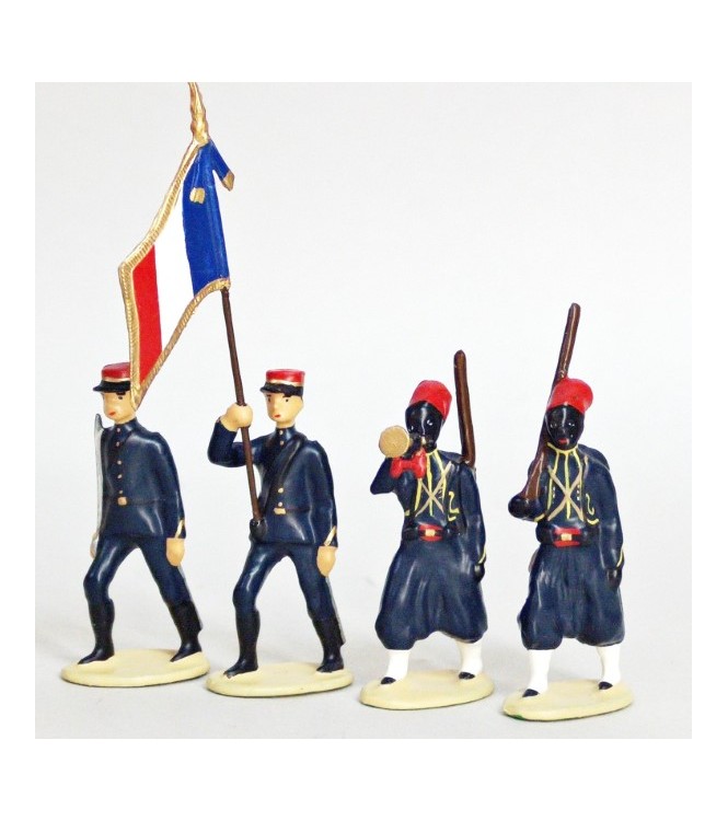 Tirailleurs Senegalais (IIIe République), ensemble de 4 figurines
