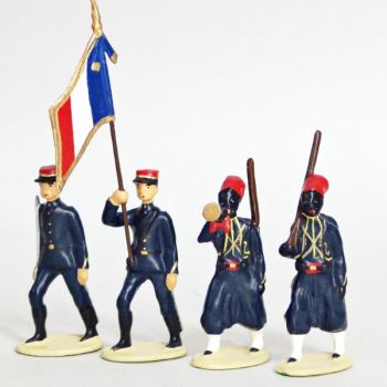 Tirailleurs Senegalais (IIIe République), ensemble de 4 figurines