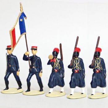 Tirailleurs Senegalais (IIIe République), ensemble de 5 figurines