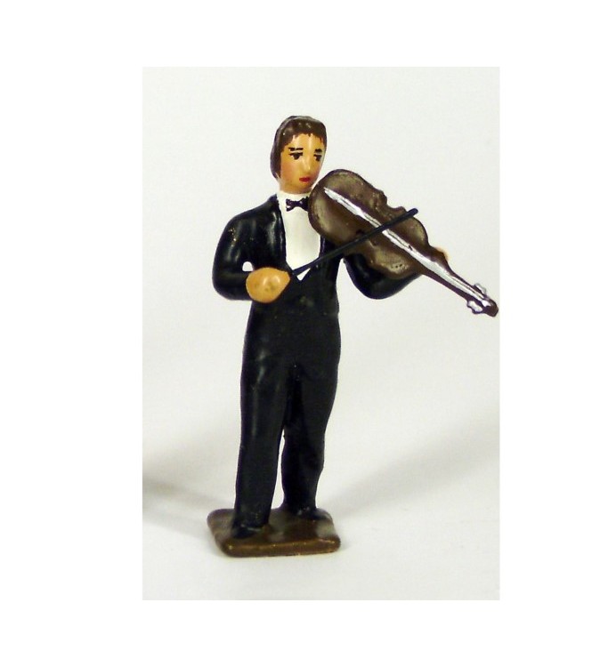musicien de l'orchestre, debout, jouant du violon