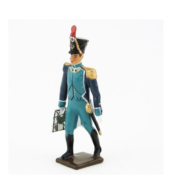 officier avec carte - canonniers garde-côtes